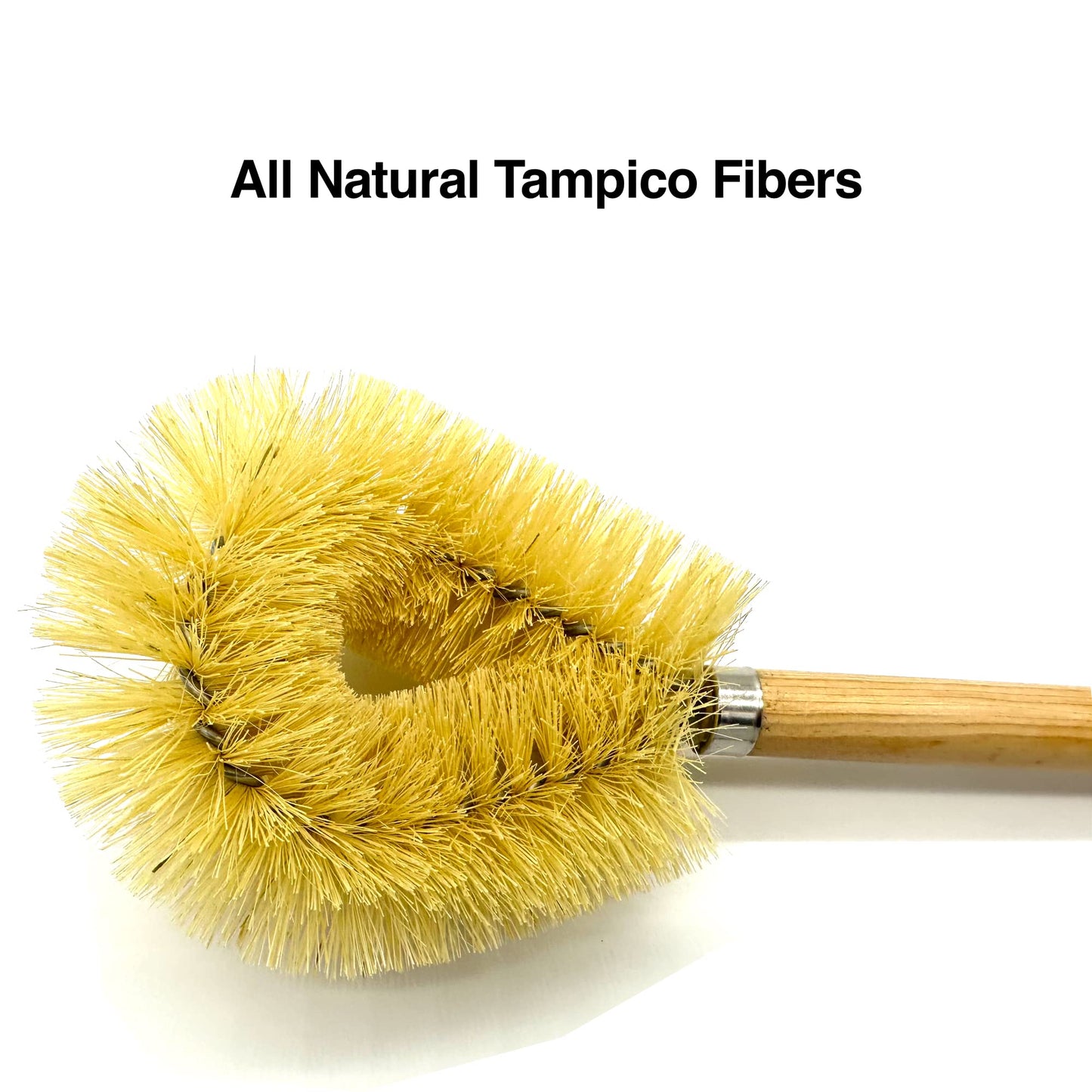 Rocky Mountain Goods All Natural Toilet Brush - Tampico Bristles - Made in The USA - 12" Wooden Handle - Plastic Free - Eco Friendly - Biodegradable - 17" Total Length