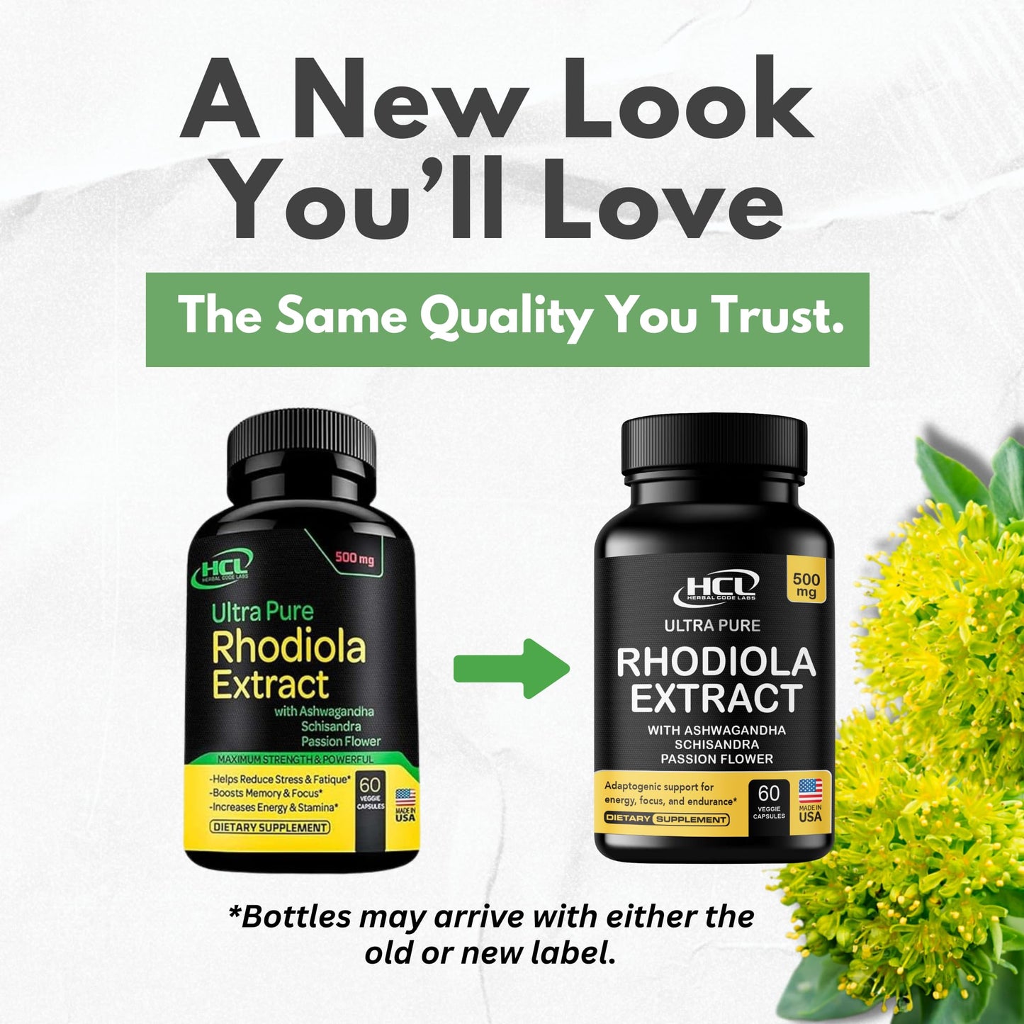 Rhodiola Rosea Supplement High Potency Extract 500mg - 3% Rosavins 1% Salidrosides with Ashwagandha Shisandra Passion Flower Herb Powder Capsules - Natural Way to Relieve Stress - Pills for Energy