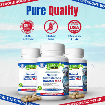 Testosterone Booster for Men over 50, Max Male Test Enhancing Pill, Libido Muscle Growth Super Workout Energy Supplement, Tongkat Ali, Tribulus, Maca Root, Horny Goat Weed, DHEA, Boron 90 Capsules