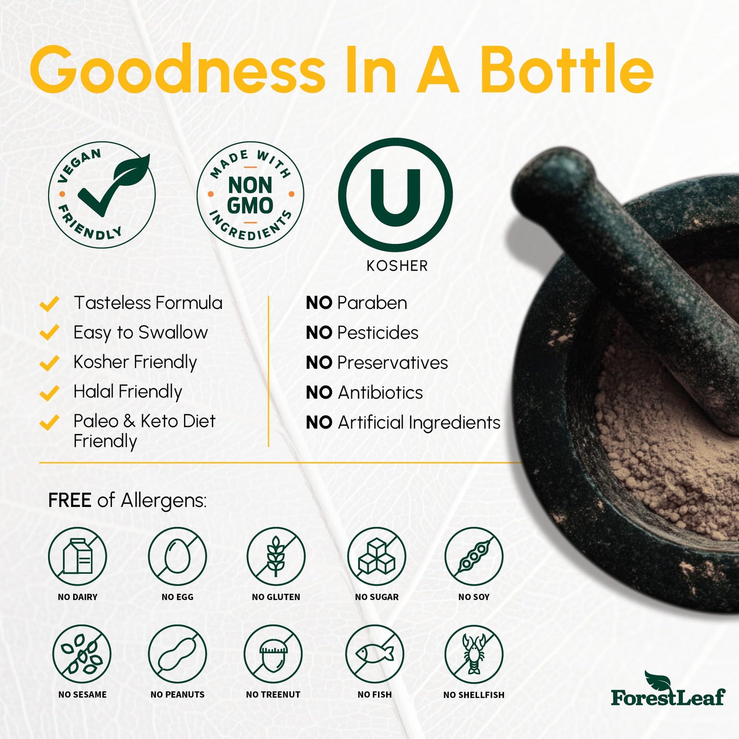 ForestLeaf Vitamin D3 5000 IU | VIT D - VIT D3 Vitamin D Supplements for Women and Men | Bone Health, Teeth and Immune Support | Easy to Swallow Pills | One Capsule Daily, 6-Month Supply, 180 Count