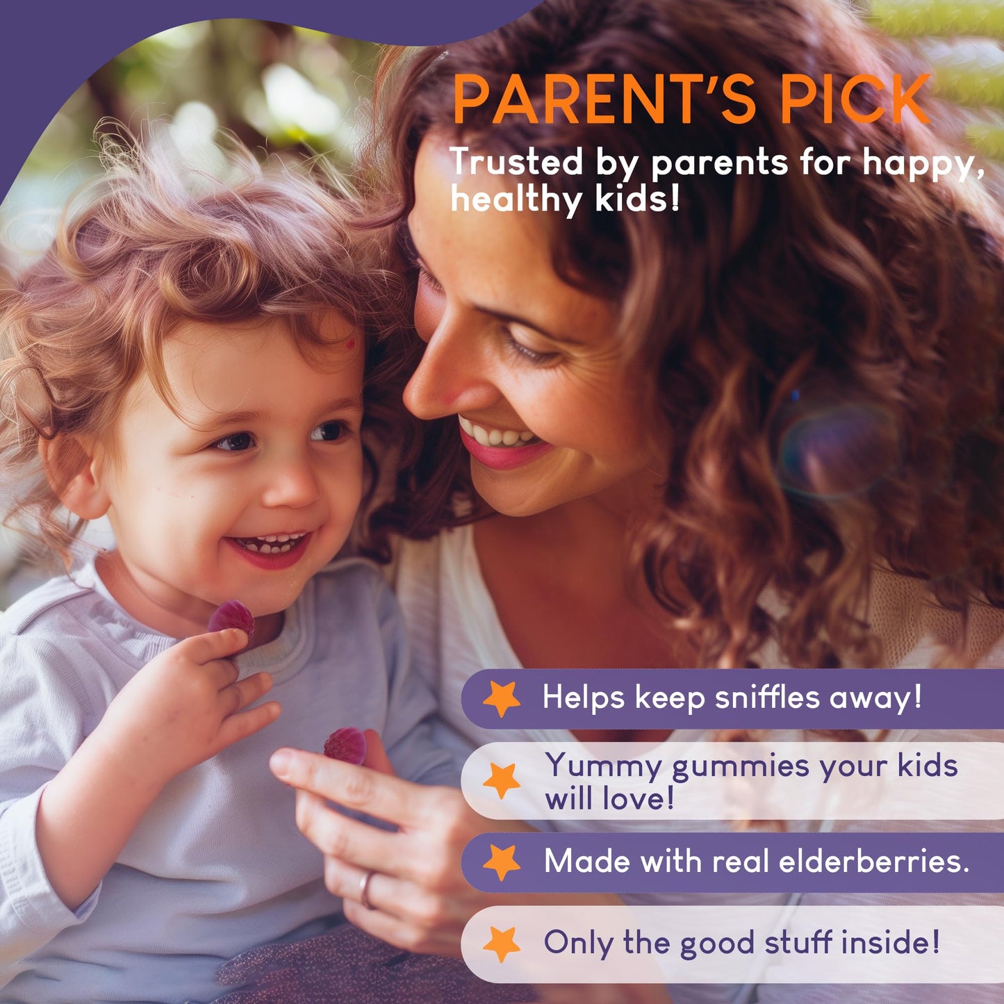 Purify Life Sugar-Free Kids Elderberry Gummies with Vitamin C & Zinc – Daily Immune Support Supplement for Children, Sambucus Antioxidant, Vegan, 60 Ct