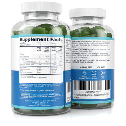 Sugar-Free Ashwagandha Gummies for Stress, Sleep & Mood Support - High-Potency 30:1 Ashwagandha Supplement Extract - Vegan Adaptogen Supplement for Women & Men, Natural Flavor, Plant-Based, 90 Gummies