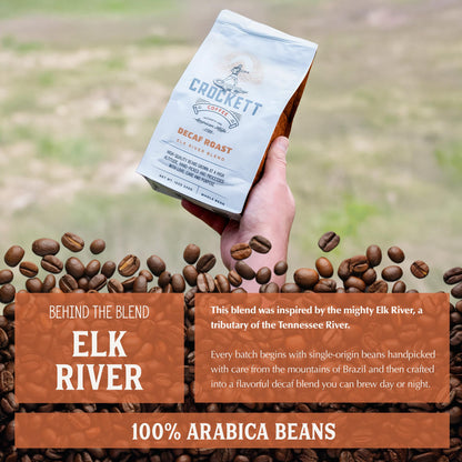 Crockett Whole Bean Coffee – Decaf Whole Coffee Beans with Bold Flavor, Smooth Finish & Full-Body Aroma – Perfect for Calm Energy, Late-Night Sipping & Guilt-Free Brewing