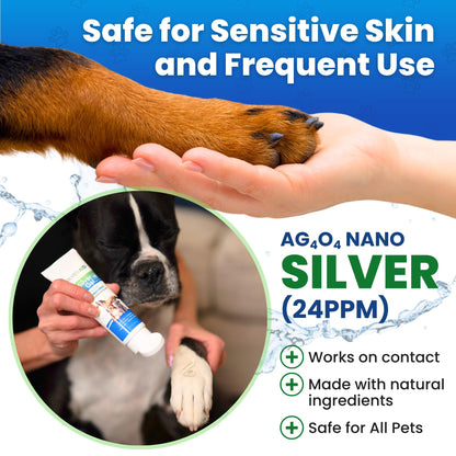 Hot Spot Treatment Gel for Dogs Colloidal Silver Wound Care for Cuts, Bites, Rashes, Skin Irritations & Ulcers, Dog Wound Care Solution, 4.0 Ounces - Vet Recommended & Made in USA