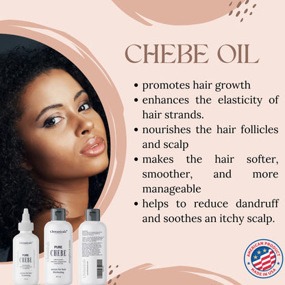 t.botanicals Hair Styling Agent - 8 oz Chebe Oil with Rosemary, Peppermint, and Lavender for Hair Growth, Reduces Split Ends and Hair Breakage, Preservative Free, Lavender Scent, Made in USA
