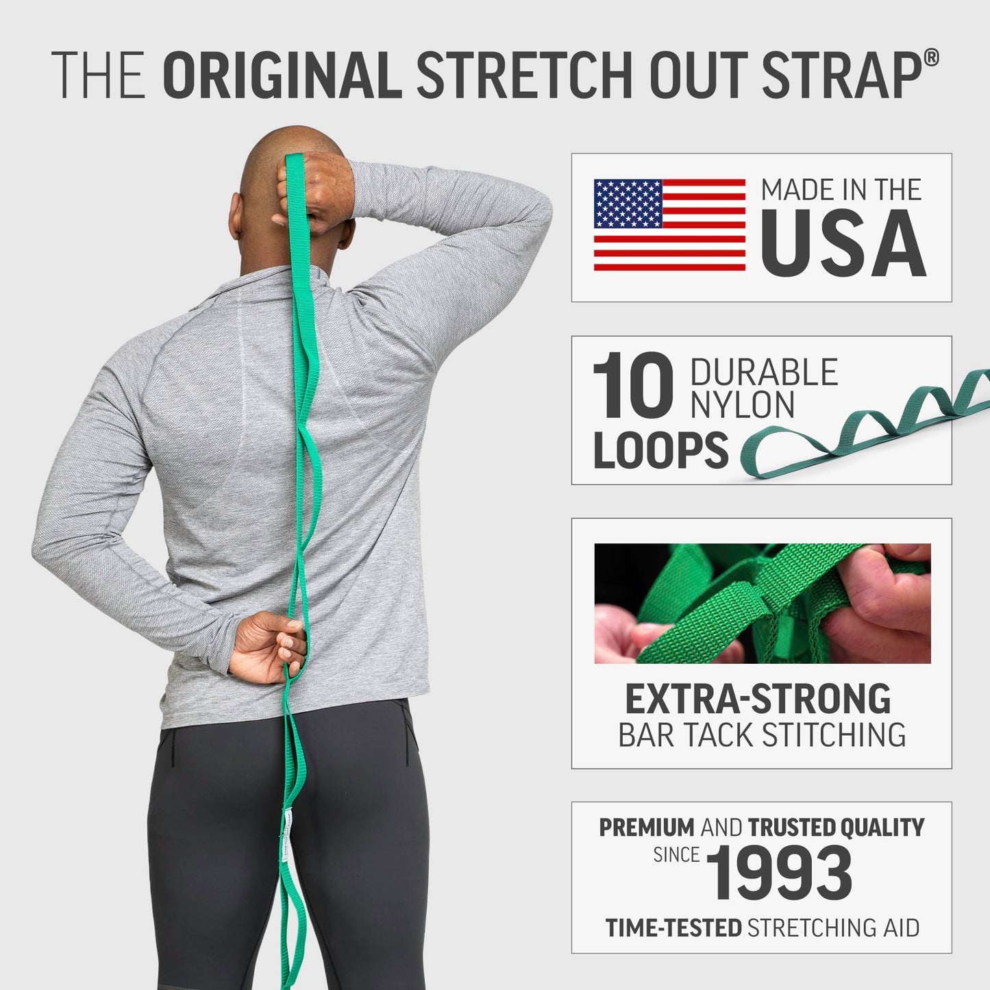 OPTP The Original Stretch Out Strap with Exercise Book, USA Made Top Choice Stretch Out Straps for Physical Therapy, Yoga Stretching Strap or Knee Therapy Strap