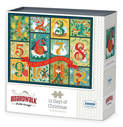 Boardwalk Puzzles 12 Days of Christmas, 1000 Piece Jigsaw Puzzle for Adults, Made in USA