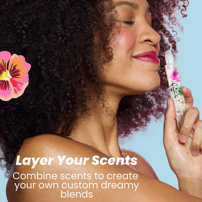 Blossom Roll on Perfume for Women Alcohol Free Rollerball Perfume Oil with Essential Oils, Infused with Real Flowers, Made in USA, 0.20oz (Lemon, Bergamot, Violet, White Musk), Cactus Flower
