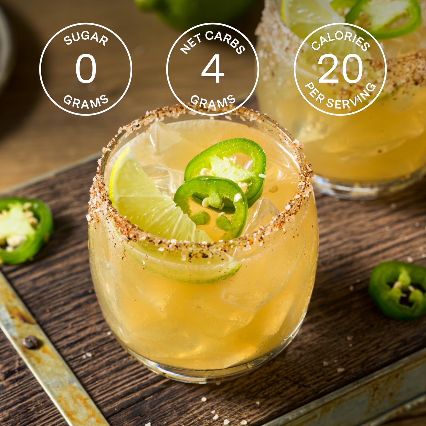 SAYSO Skinny Spicy Margarita Original Cocktail Tea Bag | Cocktail or Mocktail in Under 1 Min, Without Hot Water, <1G Sugar, 20 Calories, Non-GMO, Gluten-free, Kosher & Vegan Mixer, 8 count