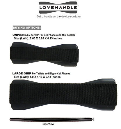 LOVEHANDLE Phone Grip - Universal Phone Strap and Phone Grips for Back of Phone - Convenient Cell Phone Holder for Hand That Fits Most Smartphones and Mini Tablets - Made in The USA