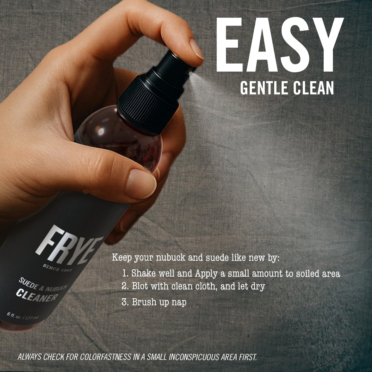 Frye Suede & Nubuck Cleaner: Non-Toxic & Made in the USA. Clean and Restore Suede & Nubuck Shoes, Boots, Jackets, Bags, Purses and More. Safe for Any Color & White