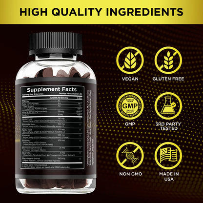 EFFECTIVE NUTRA 9in1 Mullein Gummies | Lung and Sinus Support for Cleanse, Clarity, and Relief | Vegan, Gluten-Free, Non-GMO Supplement | Natural Berry Flavor, 45-Day Supply, Made in USA (90ct)