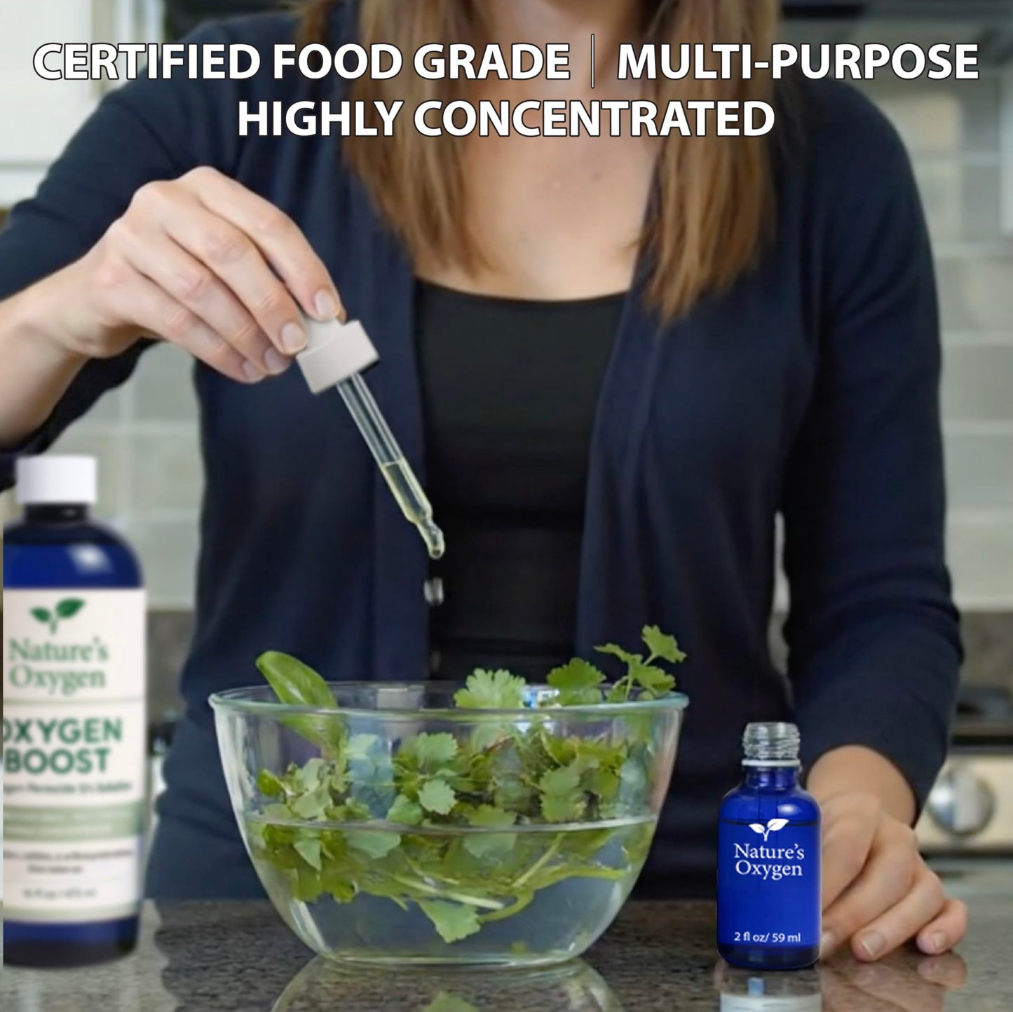 Nature’s Oxygen Food Grade Hydrogen Peroxide 12% Solution, 16 fl oz Pint Bottle with 2 fl oz Dropper, Only H₂O₂ & Water, Highly Concentrated, Made in USA