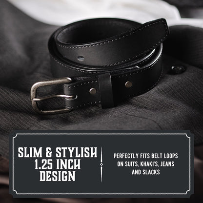 The Executive Leather Belt | Made in USA | Mens Dress/Casual Belt | Brown