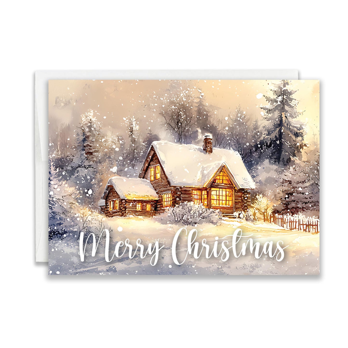 JBH Creations Winter Cabin Christmas Card - Pack of 24