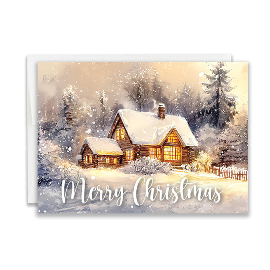 JBH Creations Winter Cabin Christmas Card - Pack of 24