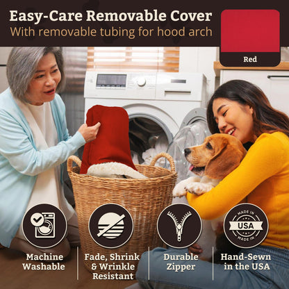 Snoozer Pet Products Rectangle Cozy Cave Dog Bed, Small, Red