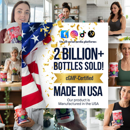 anocin Multi Collagen Peptides w/Prebiotic + Probiotics + Type I, II, III, V, X + Hydrolyzed Collagen Powder w/Vitamin C+D3+B7+K2+E Hyaluronic Acid, Supports Skin Hair Nail Joint, Grass-Fed, Non-GMO