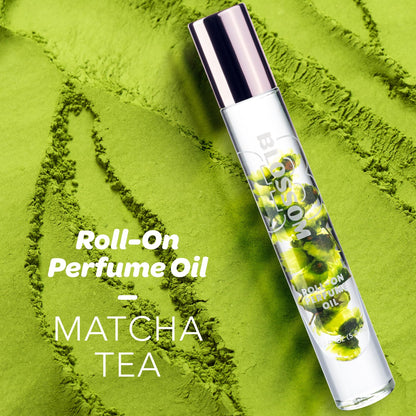 Blossom Roll on Perfume for Women Alcohol Free Gourmand Rollerball Perfume Oil with Essential Oils, Infused with Real Flowers, Made in USA, 0.20oz, (Matcha, Green Tea, Honey) Matcha Tea