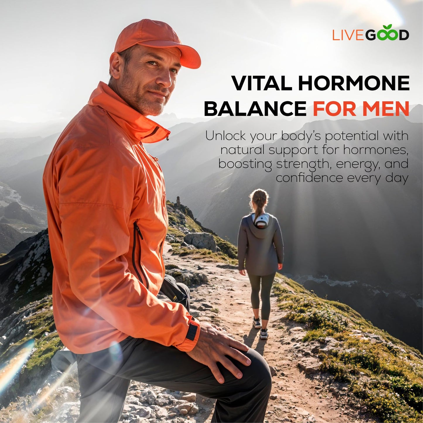 LIVEGOOD Vitality Men’s Support, Natural Men’s Supplement with Adaptogenic Herbs for Energy, Mood, Stamina and Endurance, Daily Vitality Formula for Performance and Wellness (60 Capsules)
