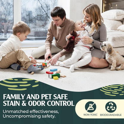 Sprinkle & Sweep Enzyme Carpet Cleaner - Enzyme Carpet Shampoo (32oz) - Carpet Cleaner Solution to Eliminate Tough Stains & Neutralize Odors - Removes Dog, Cat, All Pets Urine- Use with All Machines