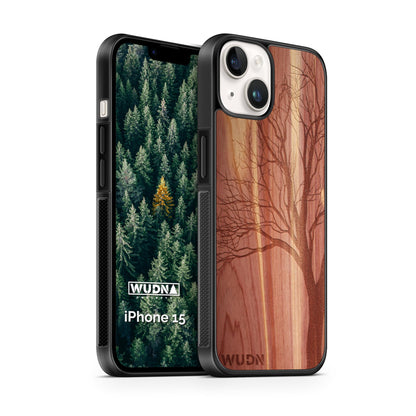 WUDN Slim Wooden Phone Case (Winter Tree in Aromatic Cedar) Compatible with iPhone 15