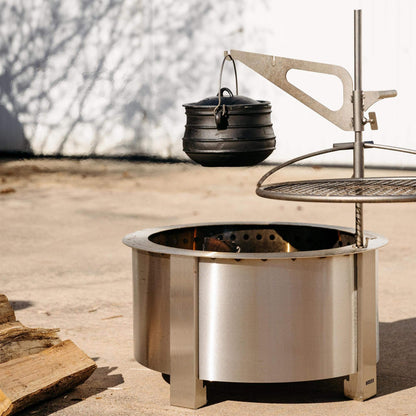 Breeo Smokeless FIrePit (X Series 24, Stainless Steel) | 27.5 inch Smokeless Fire Pit for Outside | 62 Pounds | Ideal for Families Compatible with Wide Range of Breeo Accessories