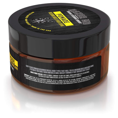 Razor MD Natural Water Based Hair Pomade for Men With High Shine and Slickback Finish, Medium Strong Hold Best Hair Products for Mens with Curly, Long, Wavy and Thin Hair, Made in the USA, 2 oz