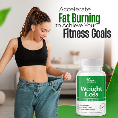 Fat Burner for Women & Men - Weight Loss Supplements with Green Tea Extract, Chromium, Vitamin B6 - Energy Booster, Belly Fat Burner & Appetite Suppressant Diet Pills - 60 Tablets
