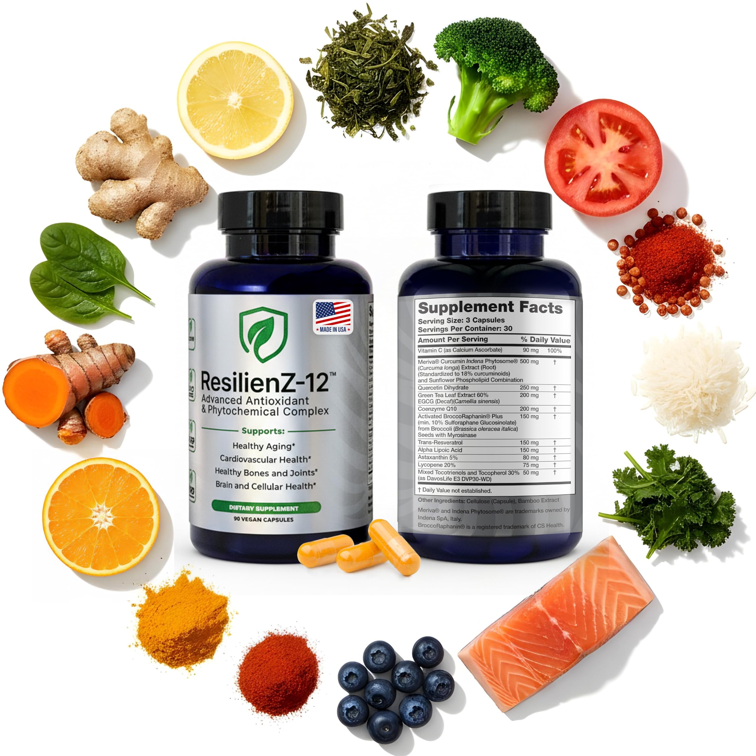 ResilienZ-12 Healthy Aging & Cellular Health – 12-in-1 Longevity Antio ...