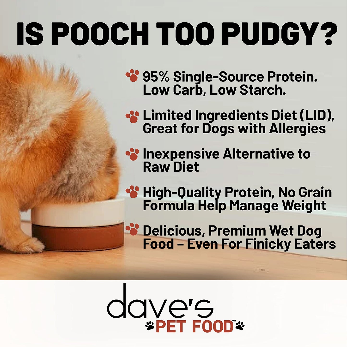 Dave's Pet Food Grain Free Wet Dog Food (95% Beef & Beef Liver), Made in USA Single-Source Protein, Limited Ingredients Added Vitamins & Minerals, 12.5 oz Cans (12 Pack)