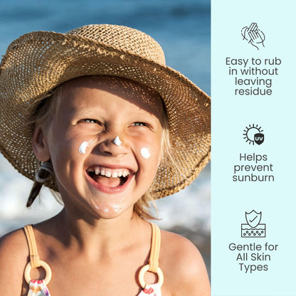 TruKid Easy On Mineral Sunscreen SPF 50 - All Natural Kids & Baby Sunscreen for Face & Body, Non-Toxic Zinc Oxide Sunblock Protection for Sensitive Skin, Unscented, FSA Eligible, Travel Size 3.4oz