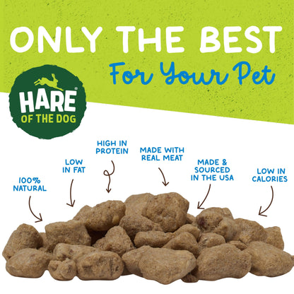 Hare of the Dog Freeze Dried Rabbit Treats for Dogs - All-Natural, Single-Ingredient, High-Protein Snacks - Made in the USA (2.25 Oz 2 Pack)