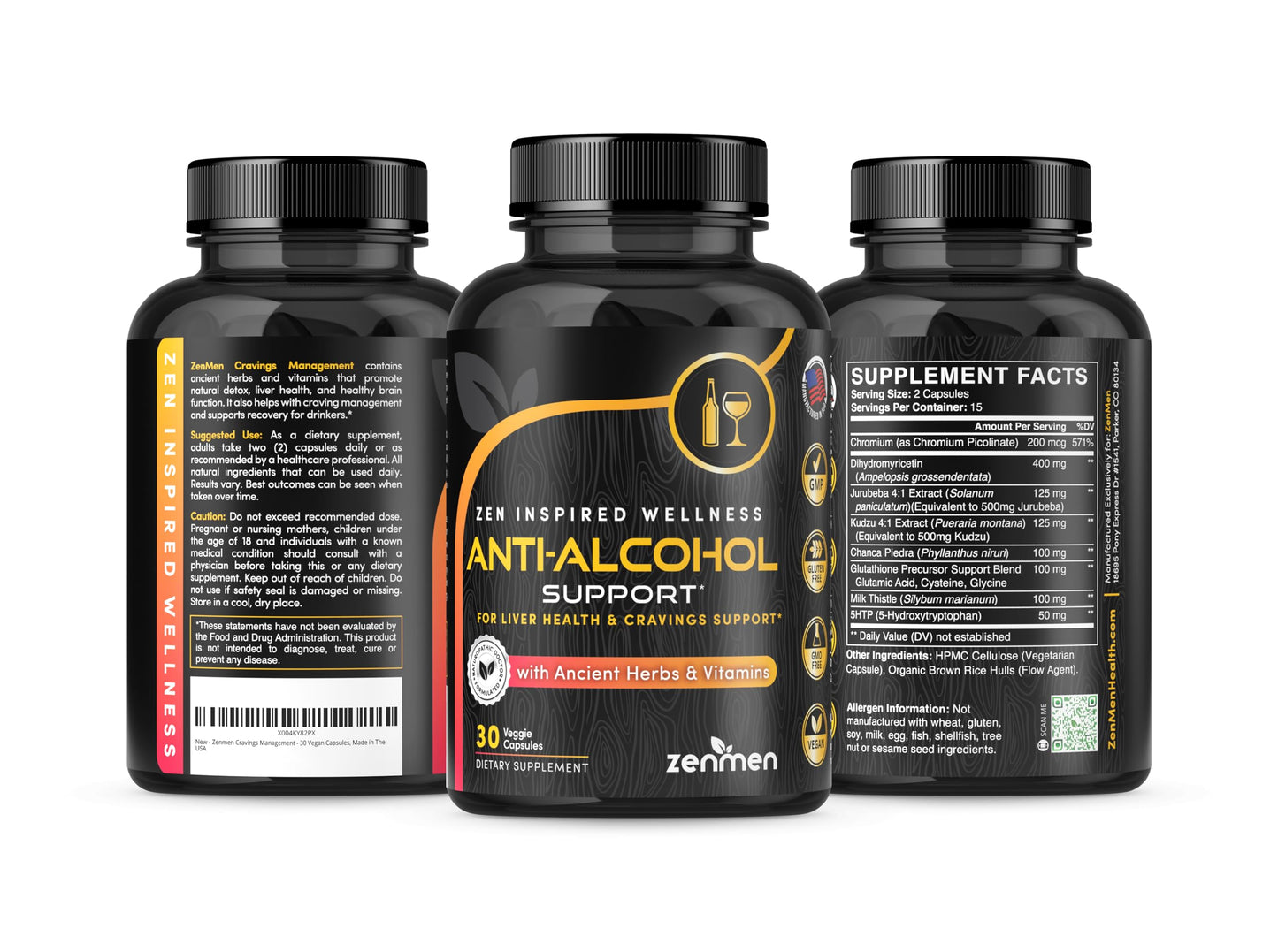 Zenmen Cravings Management - 30 Vegan Capsules, Made in The USA