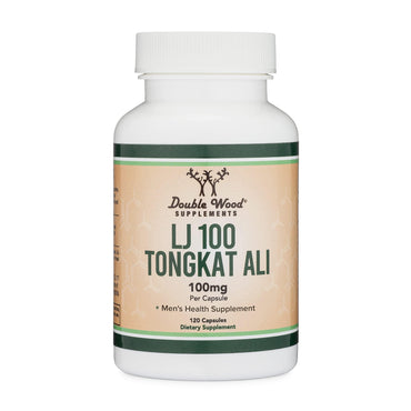 LJ100 Tongkat Ali for Men (120 Capsules) - Only Clinically Proven and Patented Men's Heath Supplement Tongkat Ali Formula (LJ100 Std to 40% Glycosaponins, 22% Eurypeptides) by Double Wood
