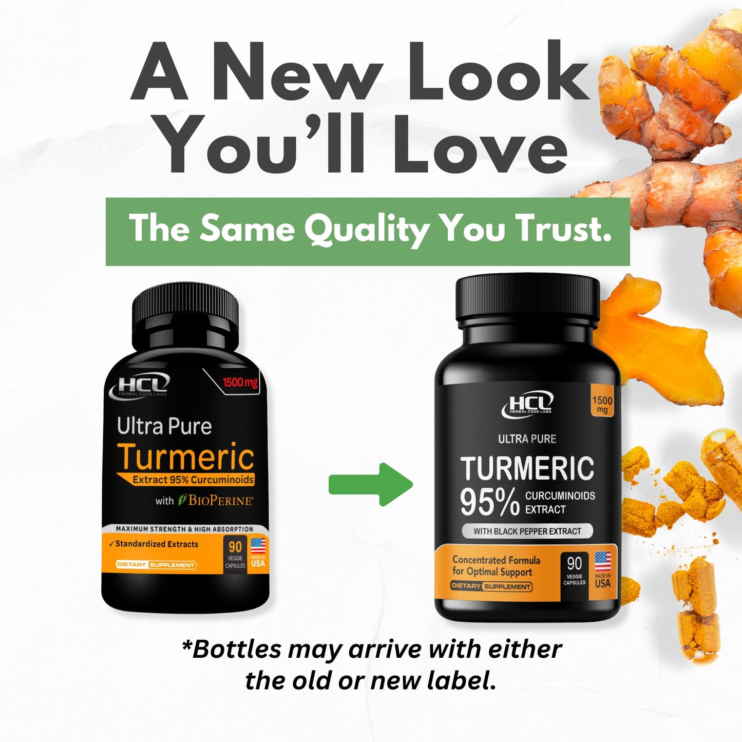 Turmeric Curcumin Extract 1500mg – Full Dose of 95% Curcuminoids with Black Pepper Ginger & Cinnamon – High Absorption Turmeric Supplement – Non-GMO Natural Capsules