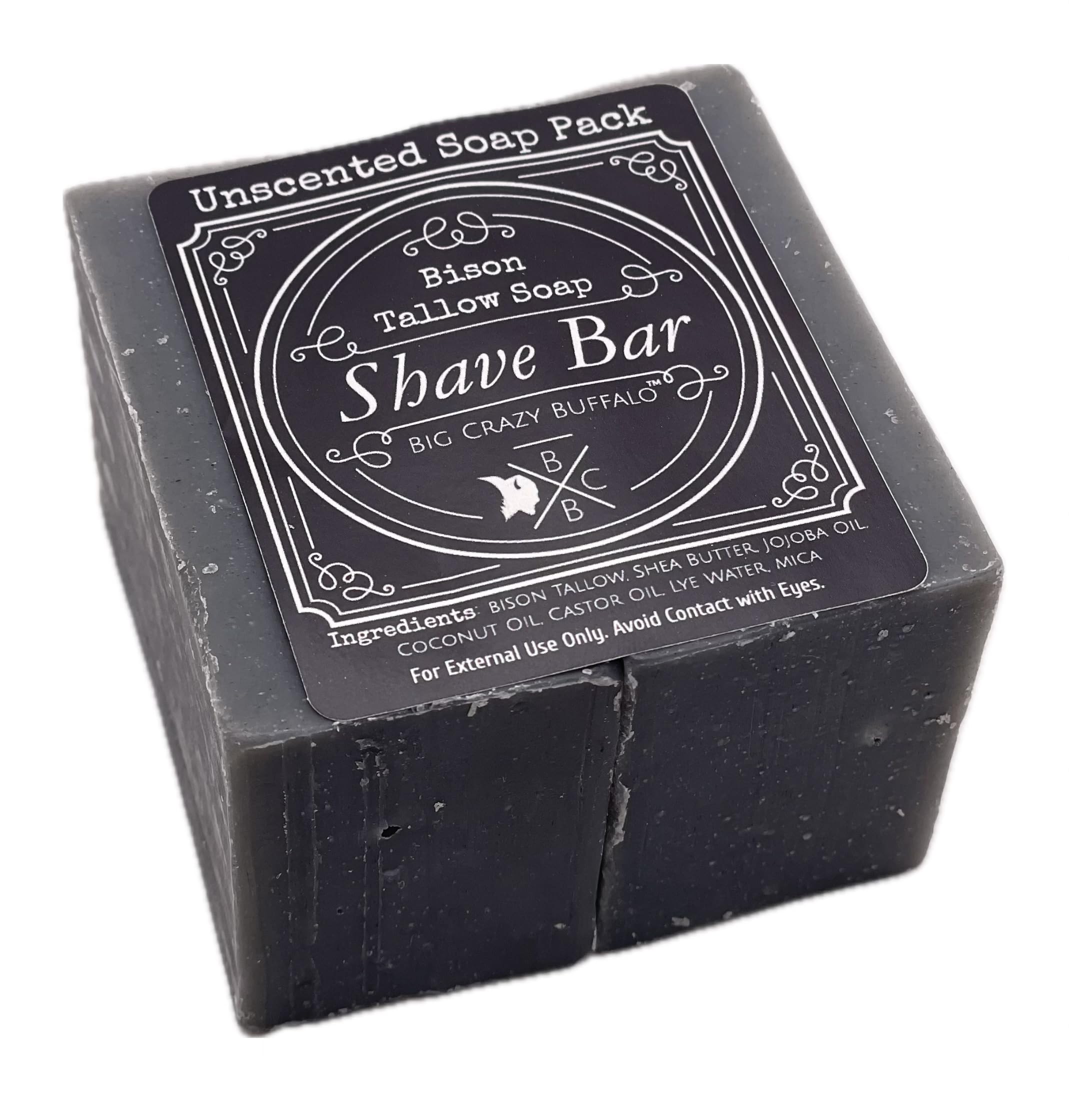 Buff Shaving Big Crazy Buffalo Bison Tallow Buff Shave Bar, Unscented, (2 pack) - R ...