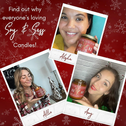 Christmas Candles Scented – ‘Christmas Time’ Soy Christmas Candle, w/Apple, Cinnamon, Clove - Infused with Essential Oils I Holiday Candles I 9oz, 50Hr, Made in USA