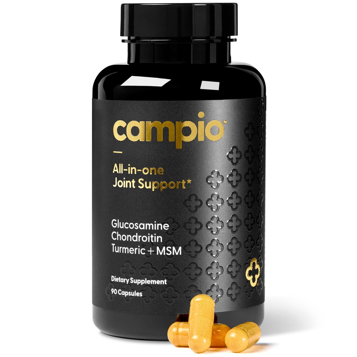 Campio Glucosamine Chondroitin MSM All-in-One Joint Support Supplement Turmeric, Hyaluronic Acid, Boswellia, Ginger Root, Bamboo, BioPerine, Black Pepper, Supports Joint Health & Flexibility 90 Count