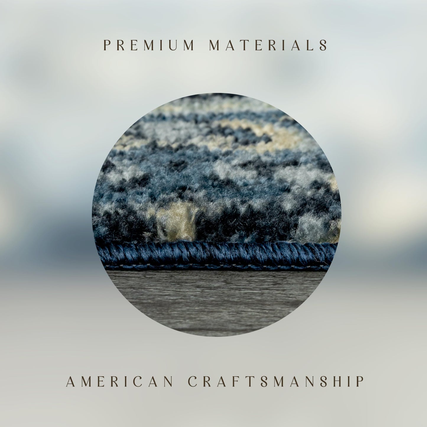 Maples Rugs Vivian Medallion Area Rugs - Made in USA - Washable, Non Slip, Pet-Friendly Mat for Bedroom, Office, and Entryway, 3'4 x 5', Persian Blue