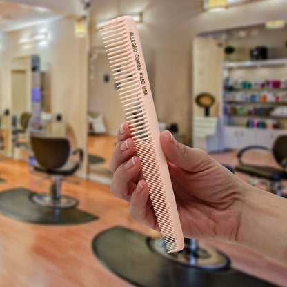 Allegro Tapered Hair Combs - 6 Pcs Barber & Hairstylist Combs for Men & Women, Made in USA (Rose)