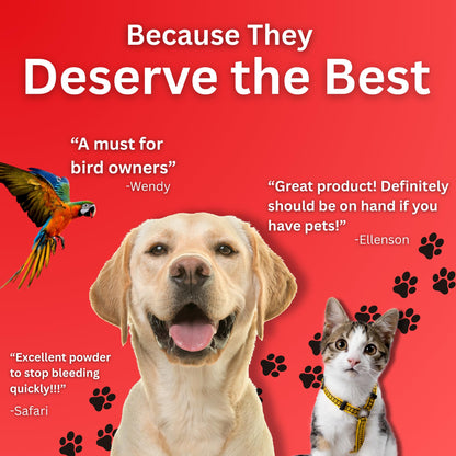 Styptic Powder for Dogs, Cats, and Birds (2 oz) by Evo Dyne | Fast-Acting Blood Stop for Pets | Quick Stop Bleeding Powder for Dog Nail Clipping, Grooming, Cuts and More (1-Pack)