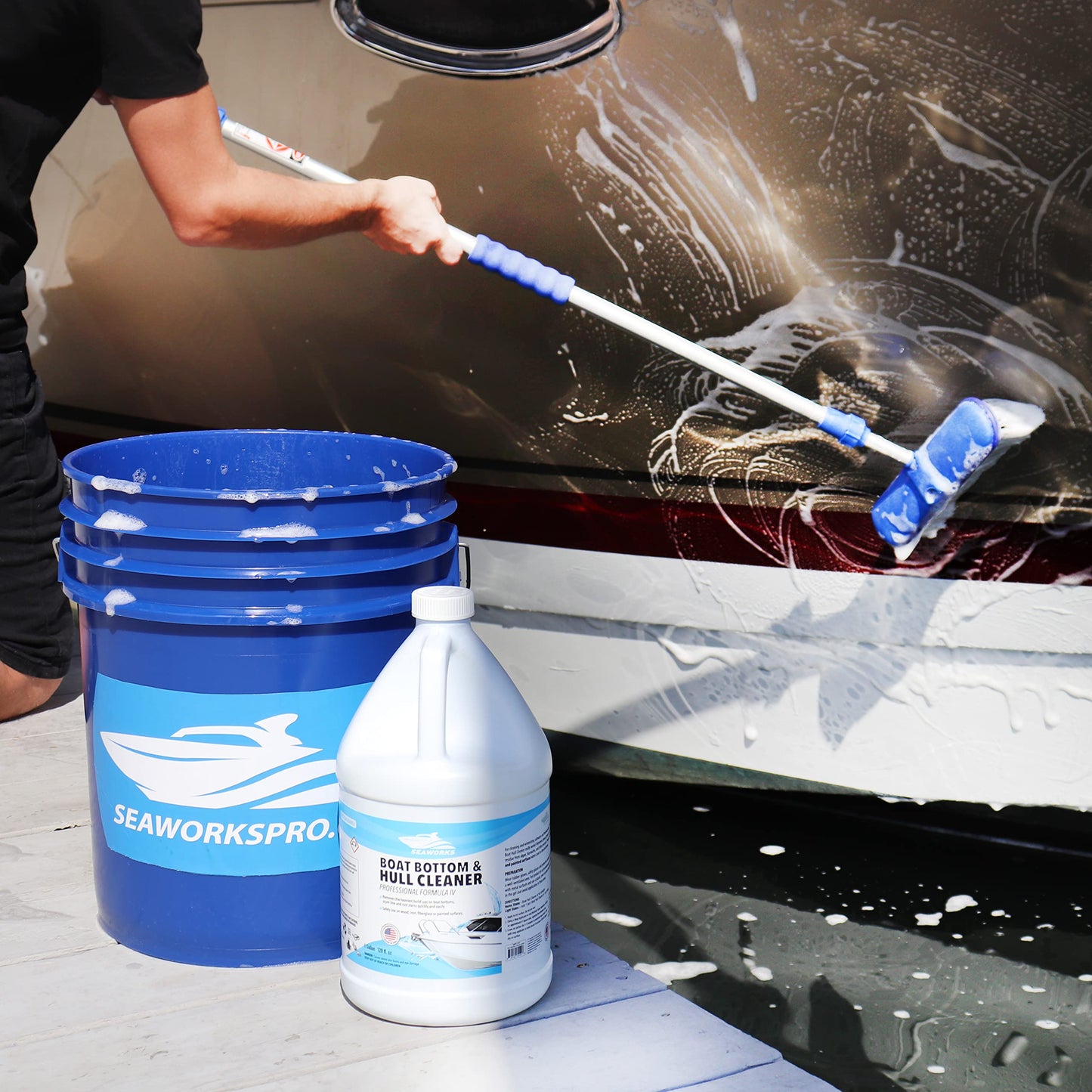 Seaworks Instant Boat Hull Stain Remover, Gel Cleaner - Remove Stains, Gallon