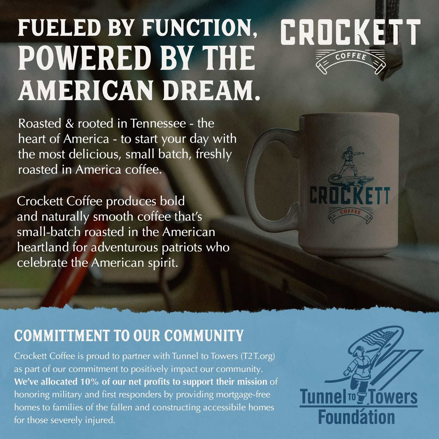 Crockett Dark Roast Ground Coffee – Bold Dark Roast Ground Coffee with Full-Bodied Flavor, Smooth Finish & No Bitterness – Perfect for Rich, Gritty Brewing Without the Burn