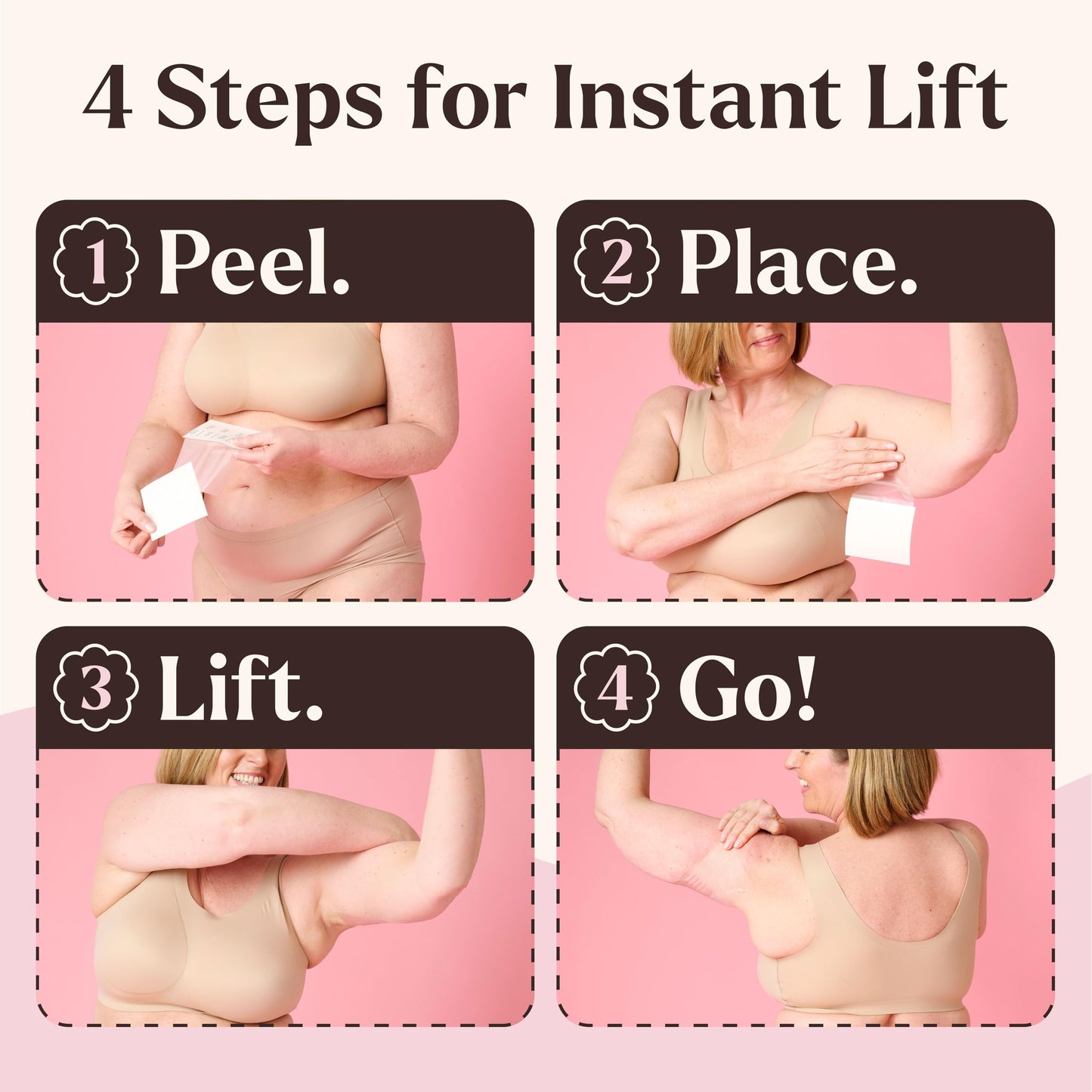 Instant Lifts Skinnies Arm Tape - Patented & Made in USA - Arm Lift Tape for Flabby Arms - Invisible & Sweatproof - 5 Pairs
