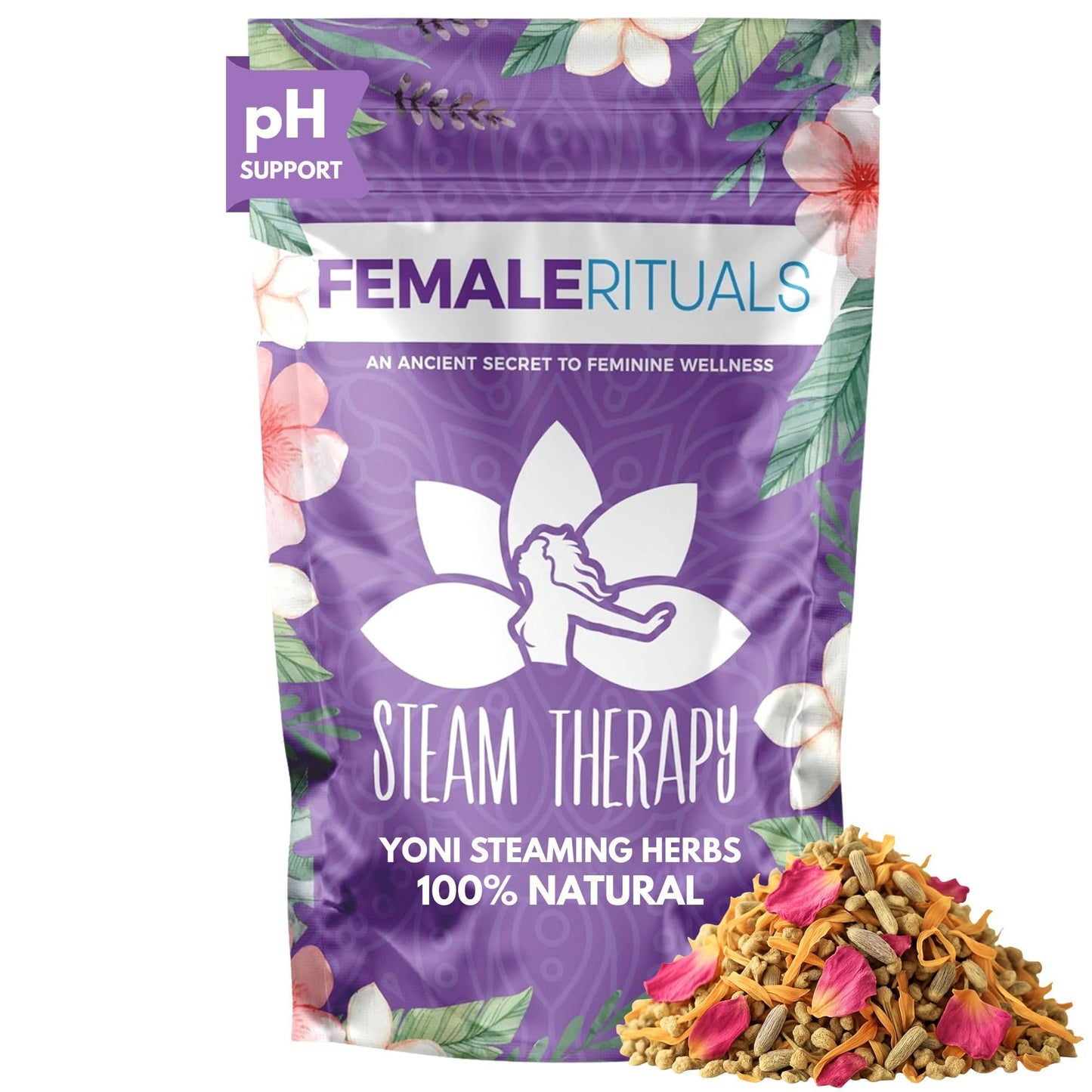 Yoni Steam Herbs (2oz) Natural Vaginal Steam Blend to Detox & Cleanse - Yoni Vaginal Steam Kit for Menstrual Support, Cleanse, PH Balance & Vaginal Dryness - Gentle Yoni Herbs for Steaming Herb Mix