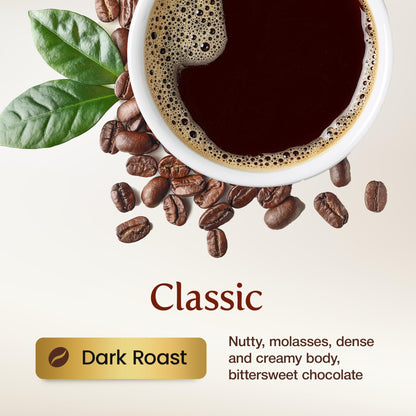 KONA EARTH - Classic, 100% Kona Coffee Beans, Classic Dark Roast Whole Bean Coffee, Micro-Batch-Roasted, 1 lb., Pack of 1