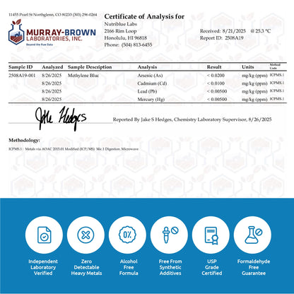 Methylene Blue 2% USP Grade Pharmaceutial Grade Solution, 3rd Party Tested, No Formaldehyde, Made in USA - 50 ML
