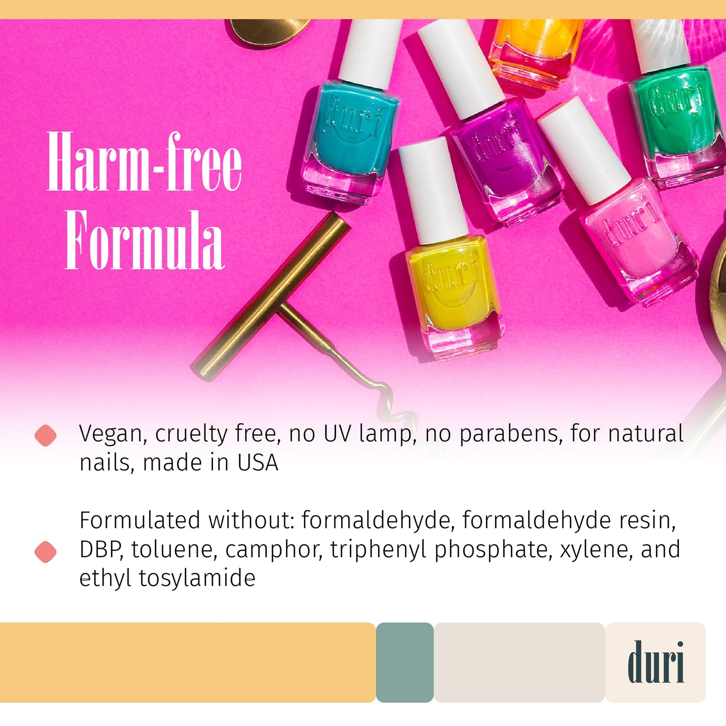 duri 792 Flamingo Frose - Bubble Gum Pink Nail Polish, Semi Matte, Full Coverage, 0.45 Fl Oz