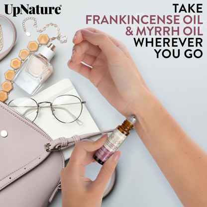 UpNature Frankincense and Myrrh Oil Roll On - 100% Natural Essential Oil Roller for Skin